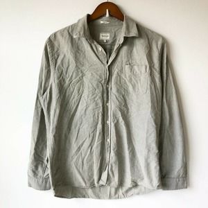 Frank & Oak Shirt Mens XLarge The Jasper Gray Button Up Long Sleeve Pockets